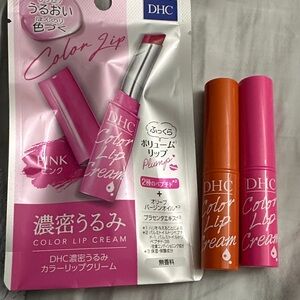 DHC Color Lip Cream Set - Pink and Orange